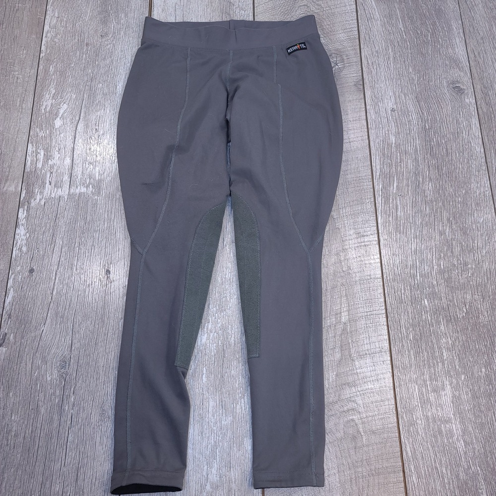 Kerrits Riding Tights Women Small Gray Knee Patch Equestrian Leggings